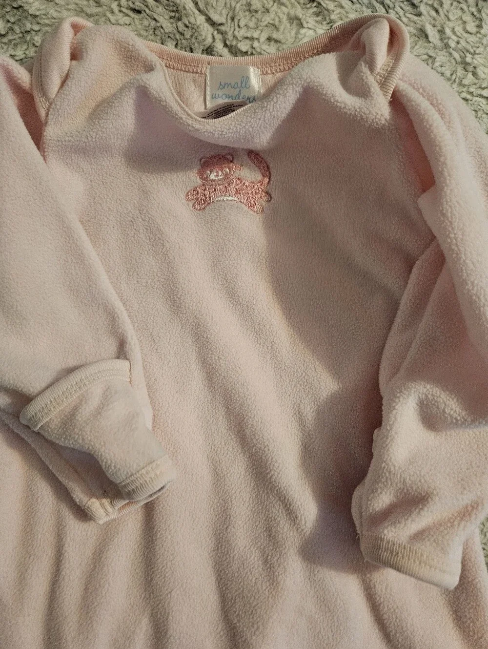 small wonders Pink Long Sleeve Baby Gown - Cozy Knit Sleep Sack& Jammies